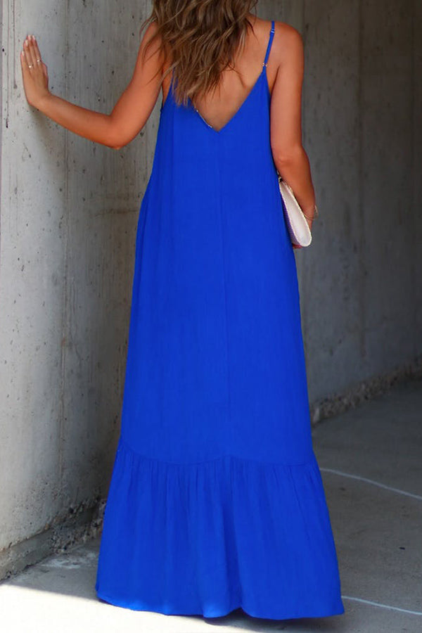 MW | KIMONIE Einfarbiges Maxikleid mit Tasche