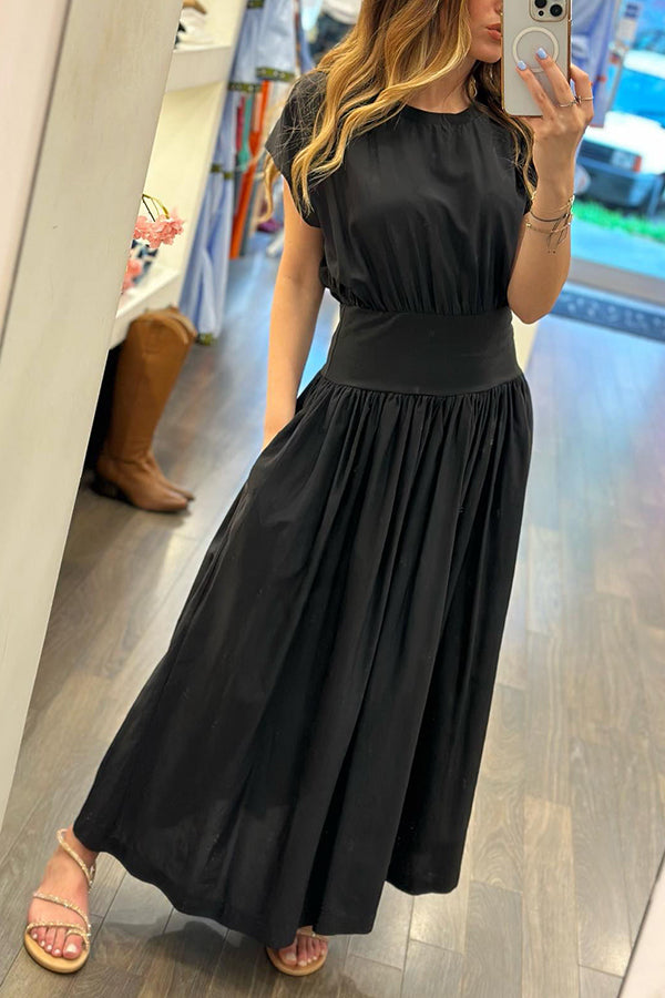 MW | MAKE A LIST ELASTISCHE TAILLE ENTSPANNTES MIDIKLEID MIT TASCHEN