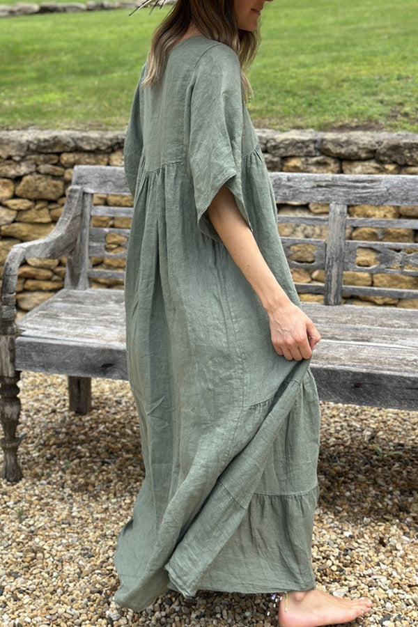 MW | MIRA Maxikleid mit V-Ausschnitt und Streifen