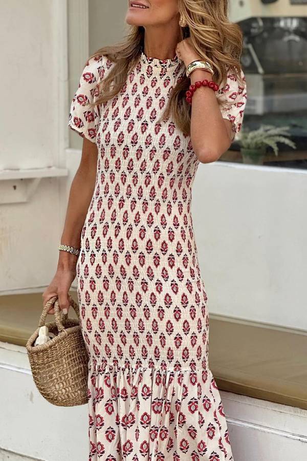 MW | Astrid Wabenförmiges Maxikleid