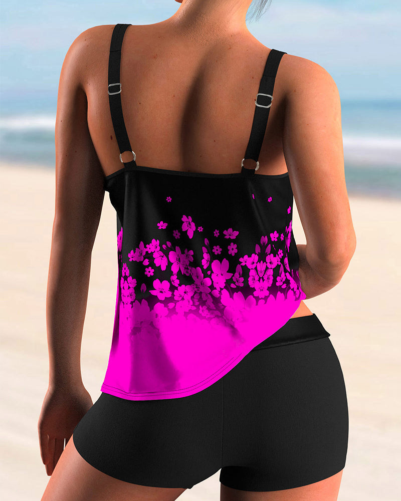 MW | Trendiges Tankini-Set mit floralem Muster