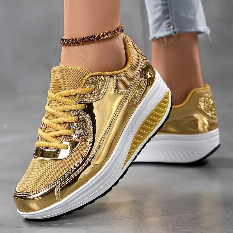 MW | Damen-Turnschuhe in Metallic-Optik