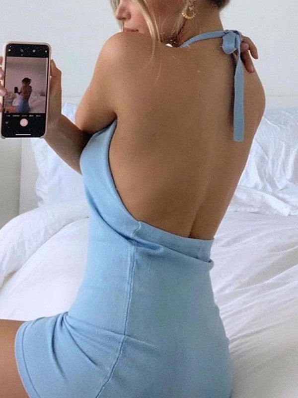 MW | Bodycon-Minikleid mit offenem Rücken