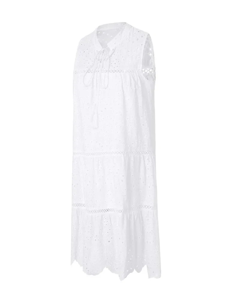 MW | Plain Lace Hollow Out Party Minikleider