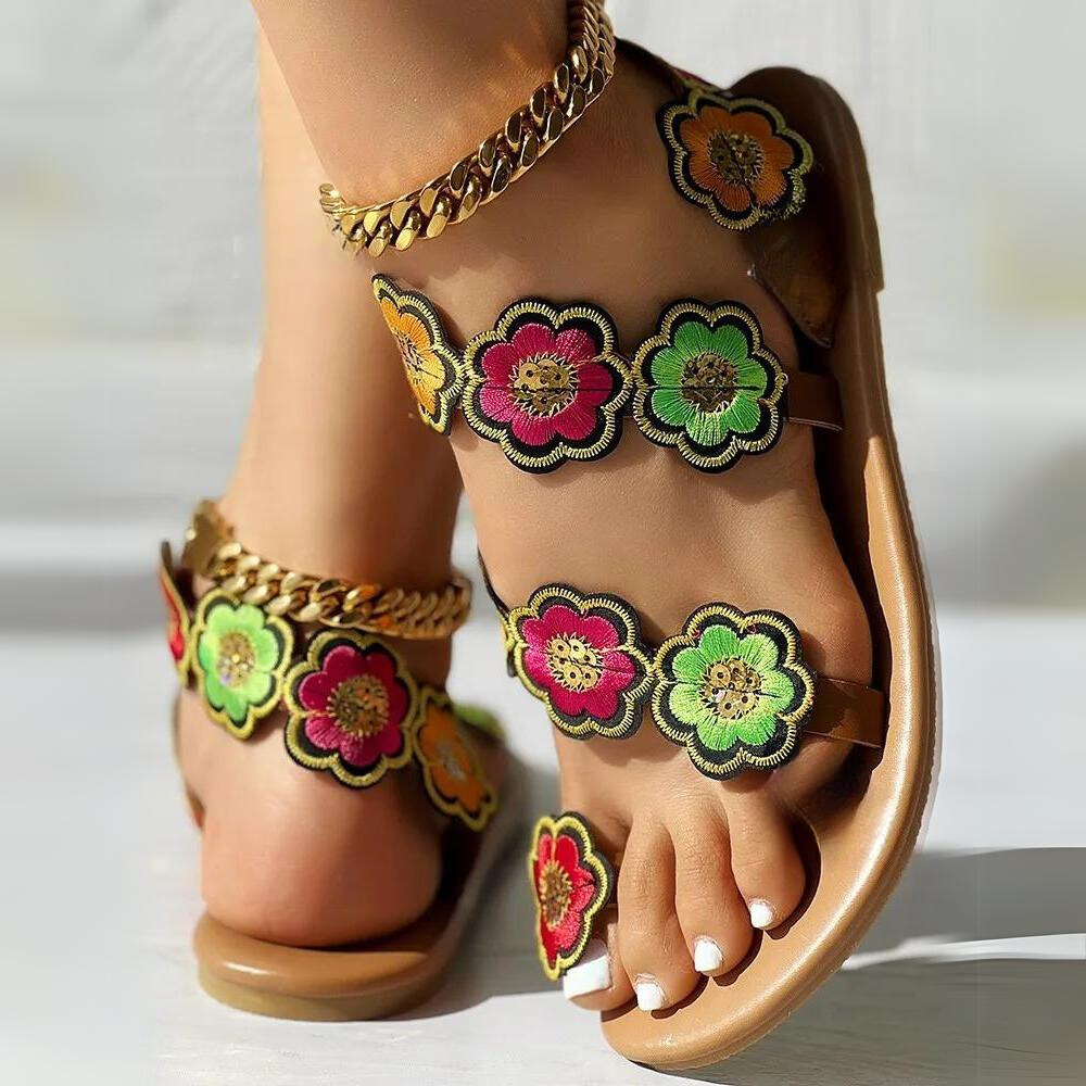 MW | - Blumensandalen für Frauen