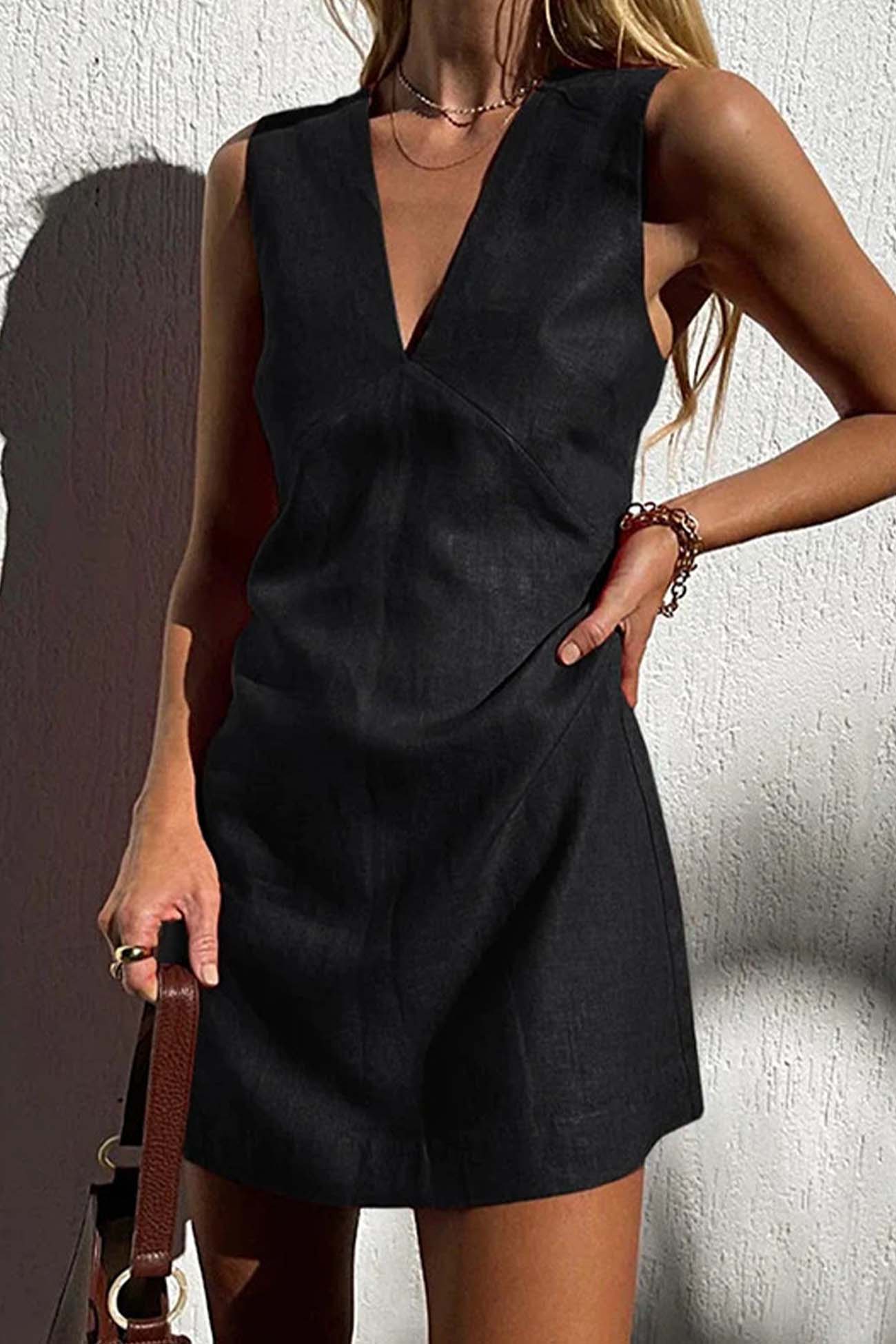 MW | Damen V-Ausschnitt Minikleid