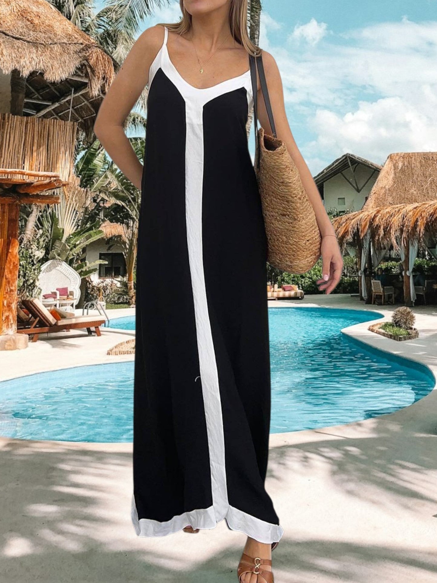 MW | Festliches Midi Kleid für Damen mit lockerer Passform und lebendigen Farben