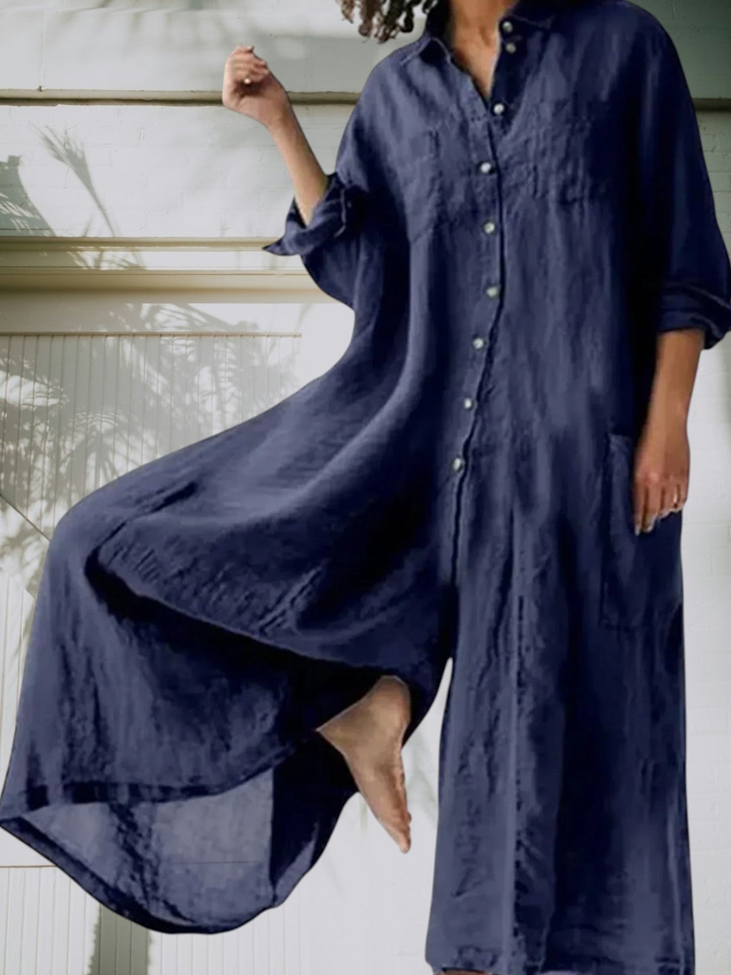MW | Eleganter Damen Jumpsuit aus hochwertigem, atmungsaktivem Material, lange Ärmel, lange Beine, zeitlos und vielseitig