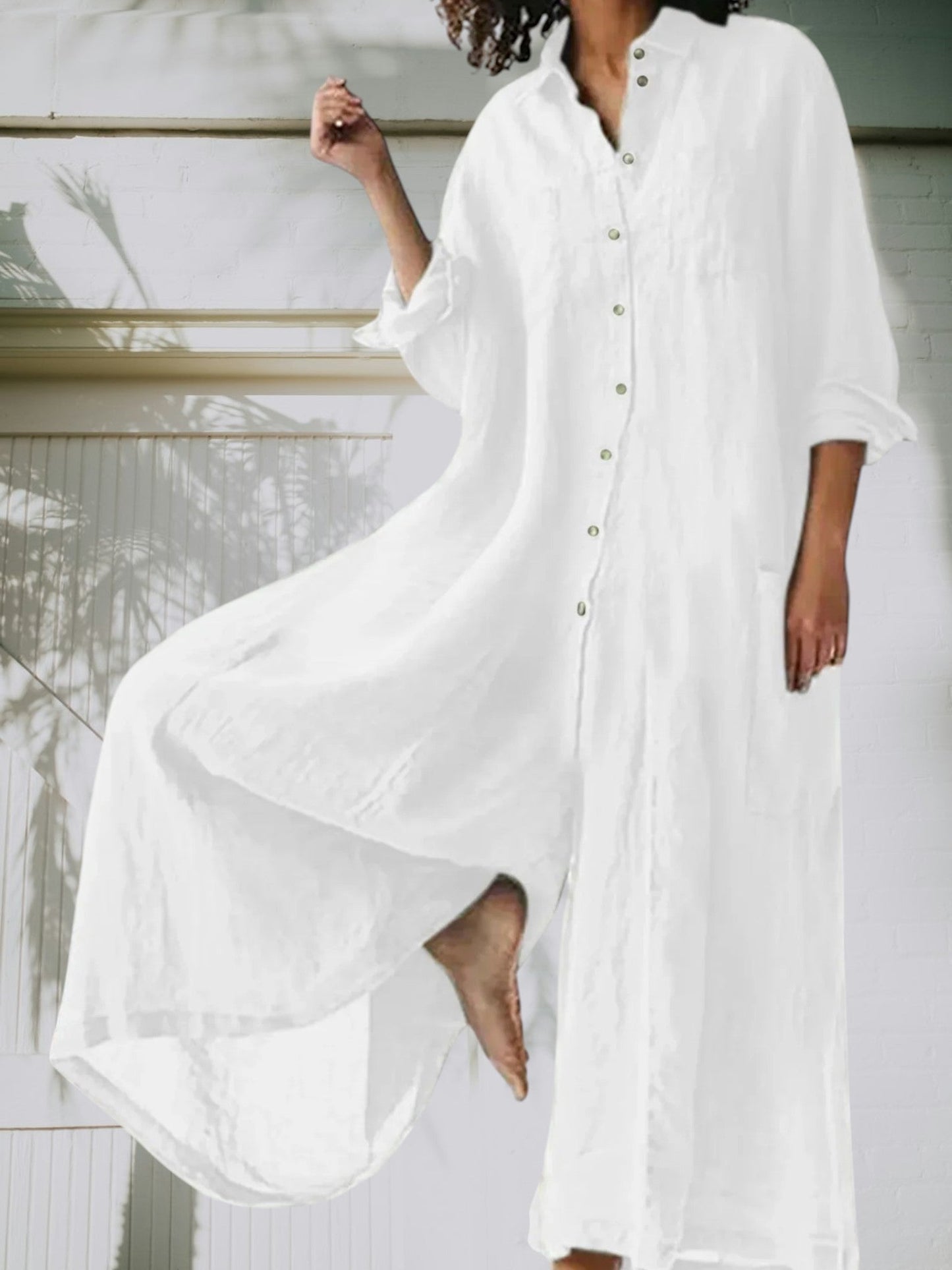 MW | Eleganter Damen Jumpsuit aus hochwertigem, atmungsaktivem Material, lange Ärmel, lange Beine, zeitlos und vielseitig