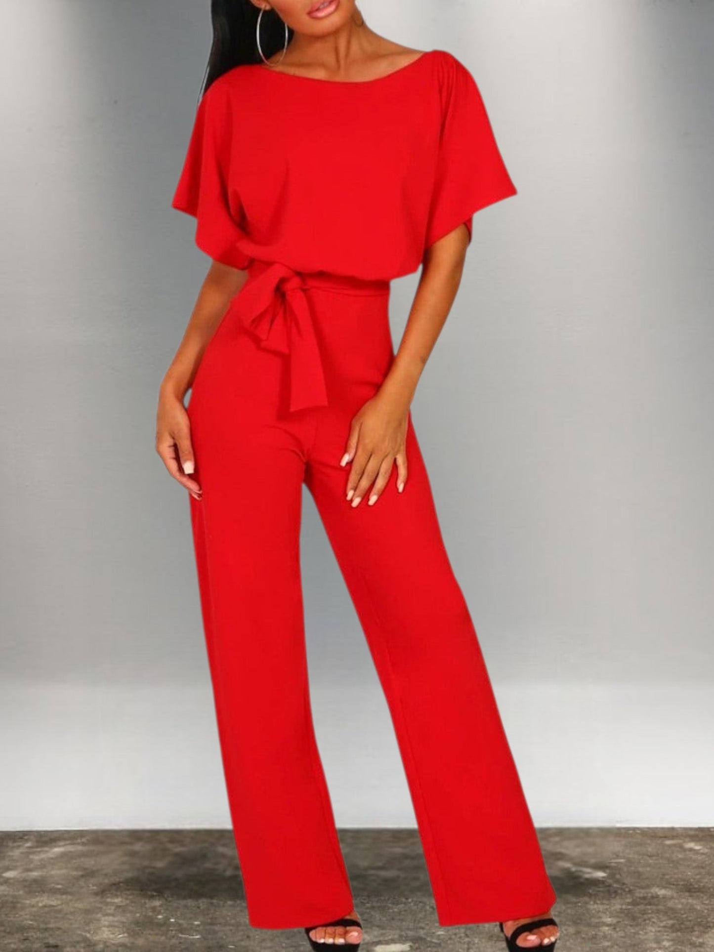 MW | Figurbetonter Demi-Jumpsuit aus weichem Polyester für Frühling und Herbst
