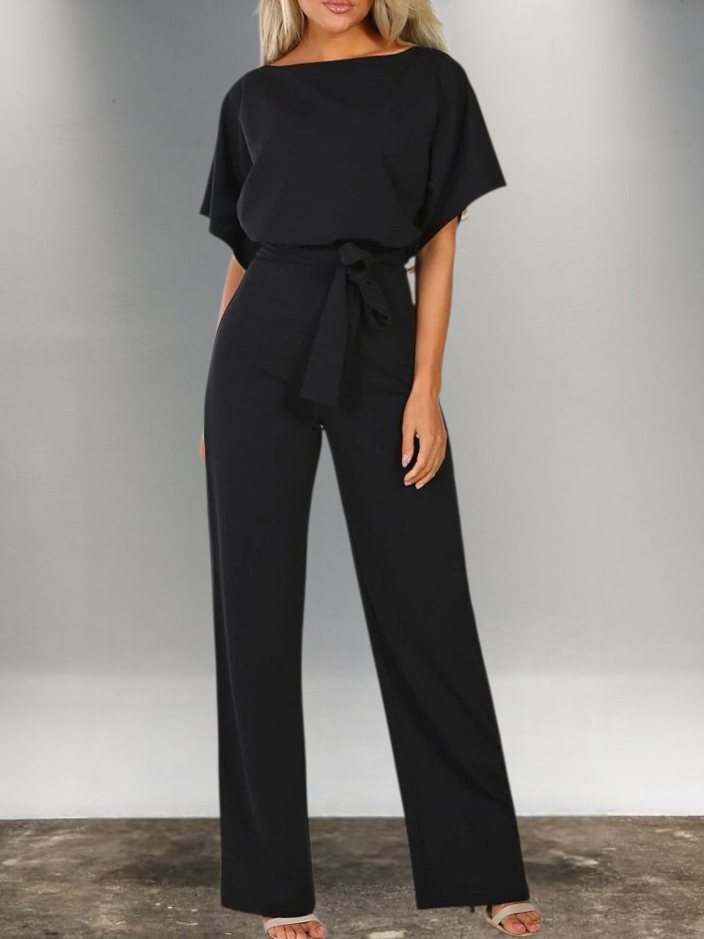 MW | Figurbetonter Demi-Jumpsuit aus weichem Polyester für Frühling und Herbst