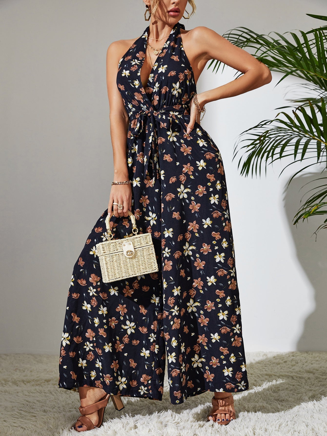 MW | Suspender Print Jumpsuit