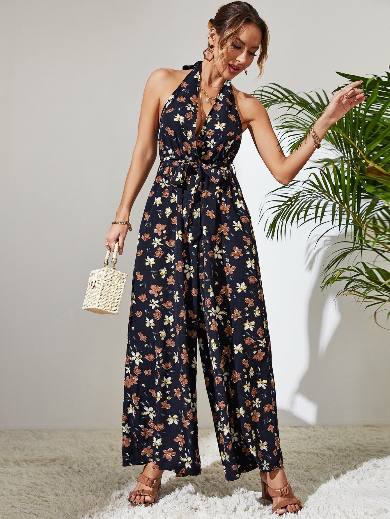 MW | Suspender Print Jumpsuit