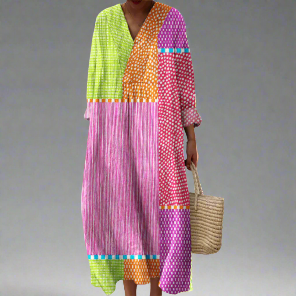 MW | Patchwork Polka Maxi Kleid