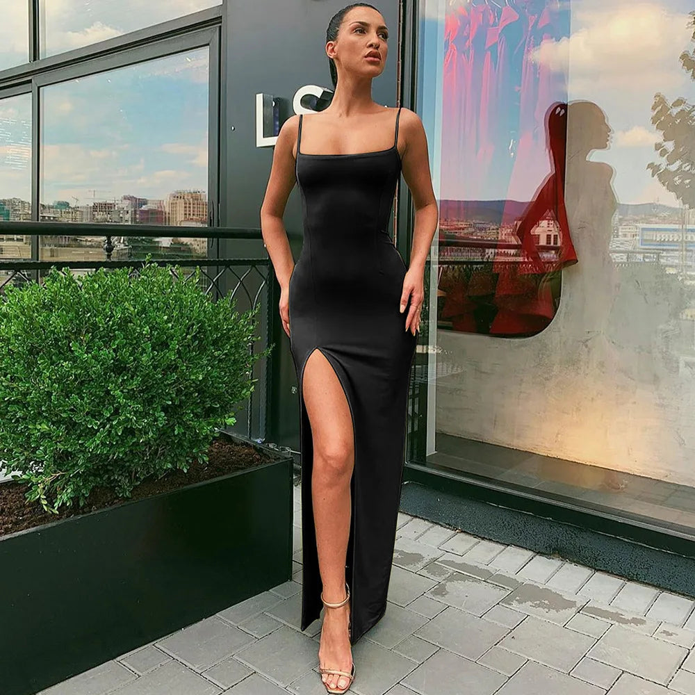 MW | Rot Schwarz Langärmliges Bodycon Kleid für Frauen Elegantes Party Midi Kleid für Neujahr und Weihnachten Feiern