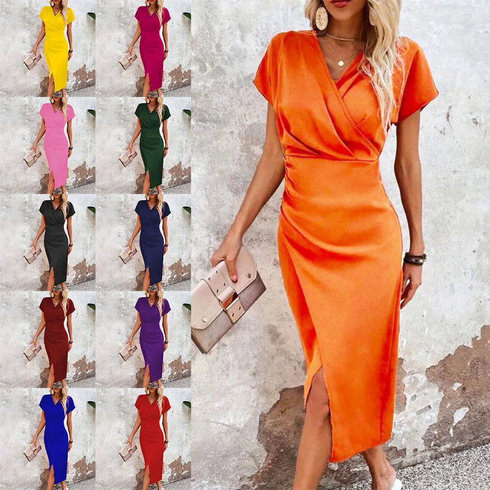 MW | Leichtes und verspieltes Minikleid mit V-Ausschnitt für Frauen