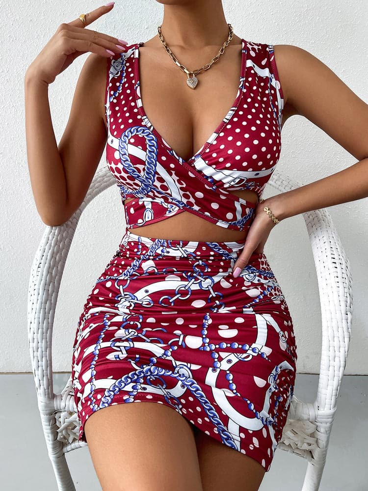 MW | Sexy ärmelloses tiefes V Ausschnitt Party Minikleid