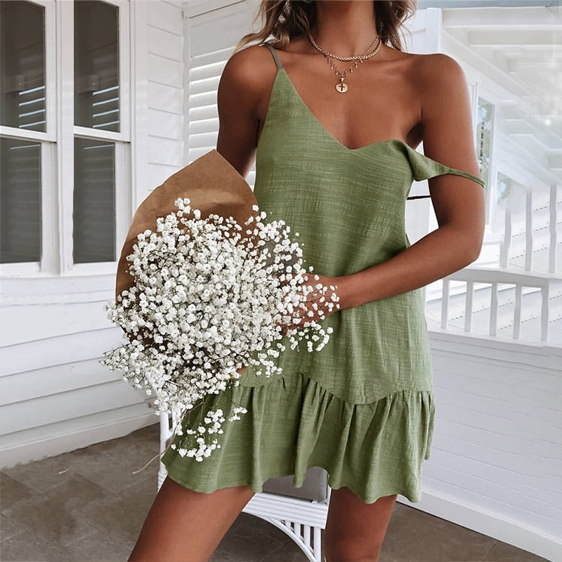 MW | Leichtes Minikleid mit dünnen Trägern für einen entspannten Sommerlook