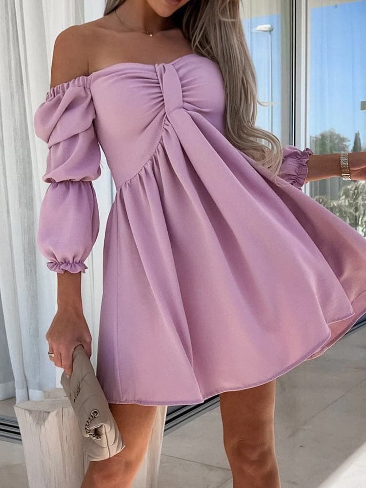 MW | Sommer Damen Sexy Schlitzausschnitt Minikleid