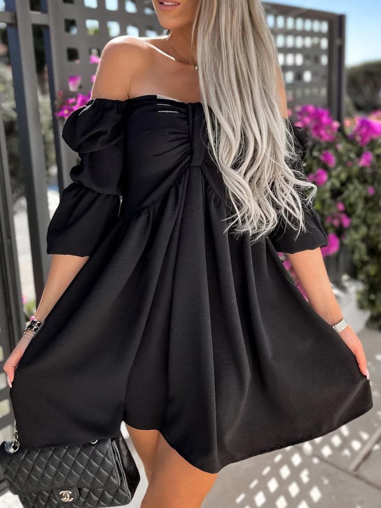 MW | Sommer Damen Sexy Schlitzausschnitt Minikleid