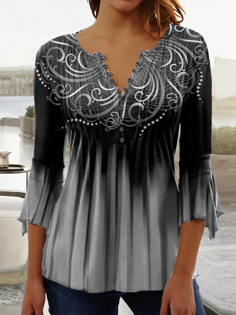 MW | Damen Top mit grafischem Blumenprint