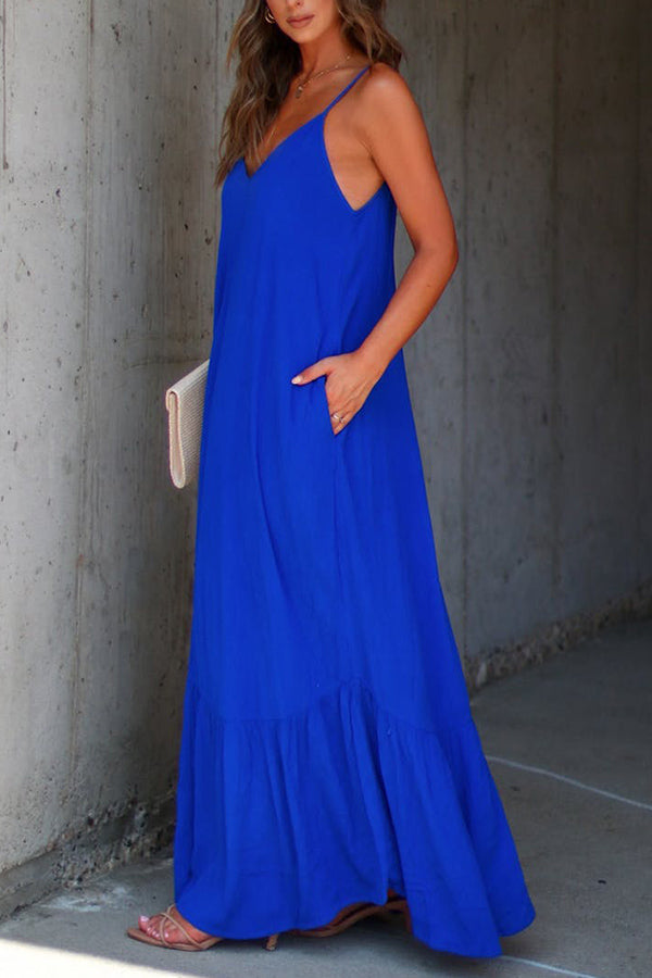 MW | KIMONIE Einfarbiges Maxikleid mit Tasche