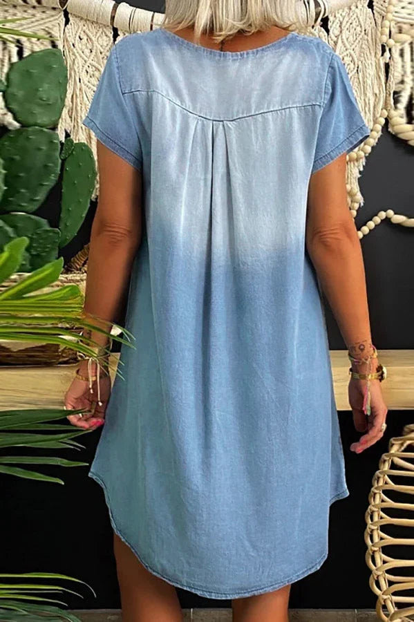MW | Lässiges Denim-Minikleid mit kurzen Ärmeln
