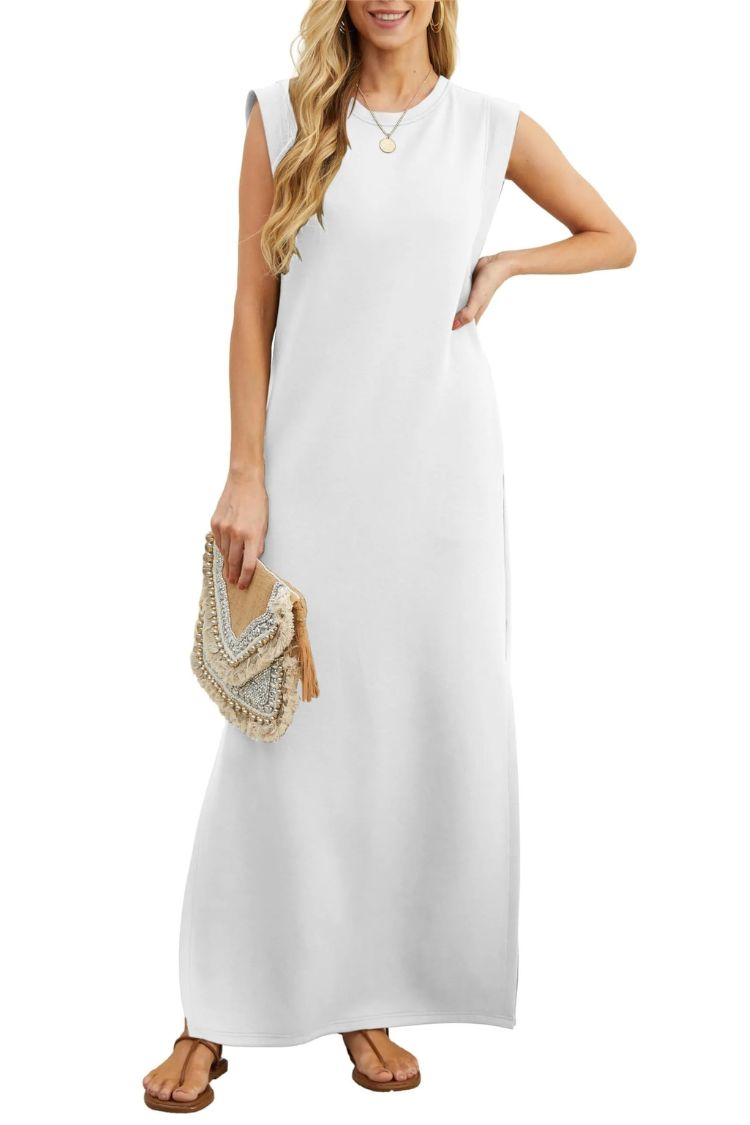 MW | Women's Casual Loose Split Faltenfreies Maxikleid