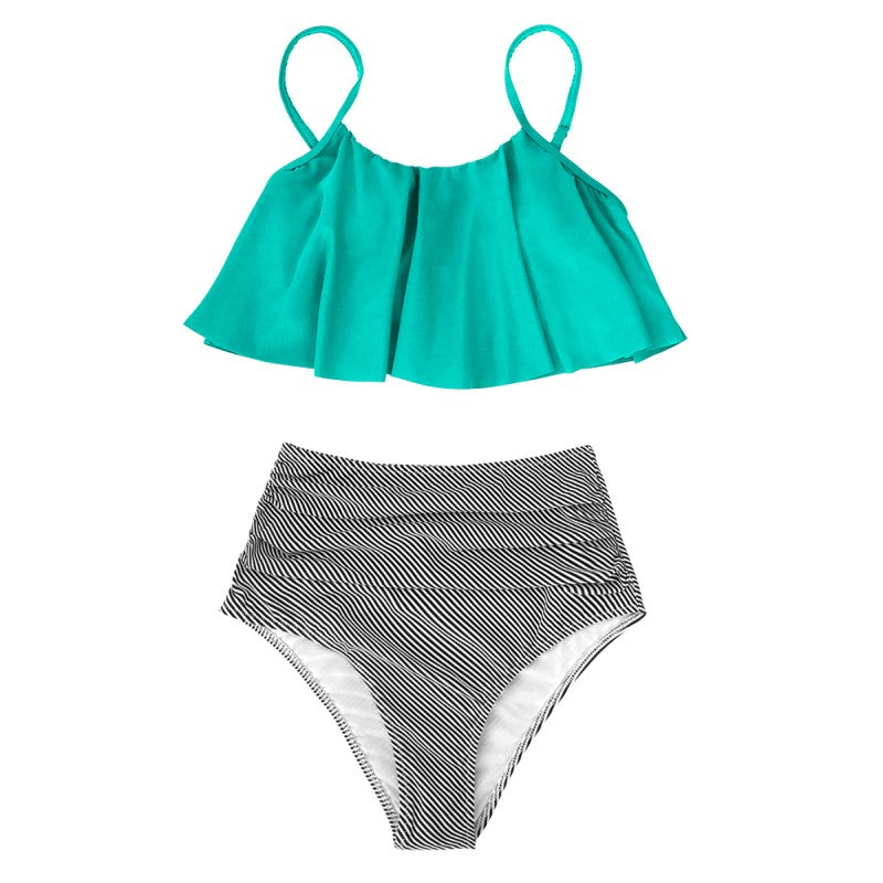 MW | Farbenfroher Bikini mit Rüschen