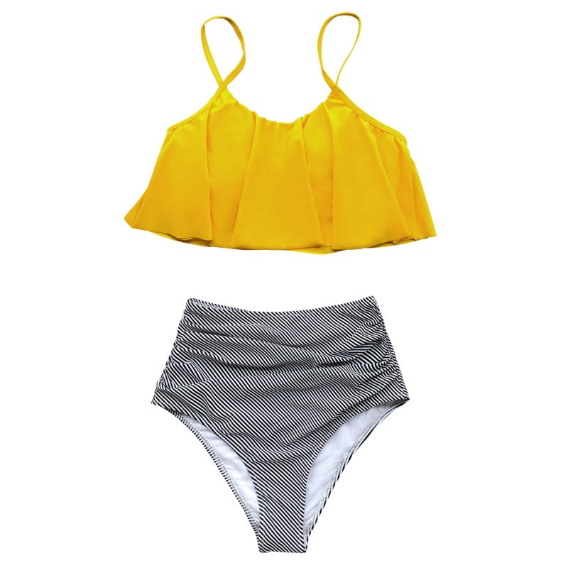MW | Farbenfroher Bikini mit Rüschen
