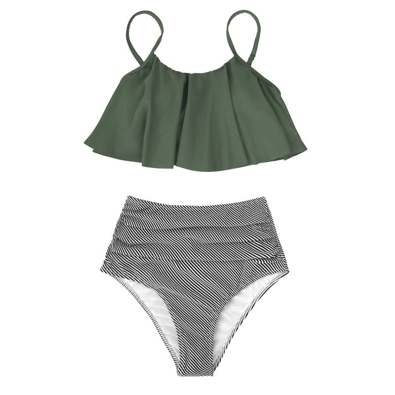 MW | Farbenfroher Bikini mit Rüschen