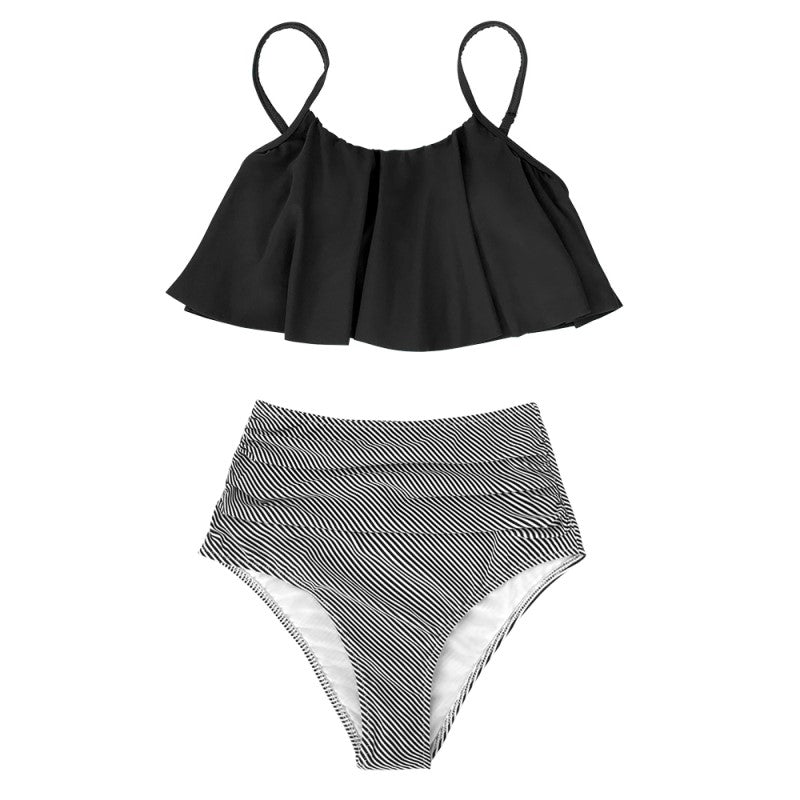 MW | Farbenfroher Bikini mit Rüschen