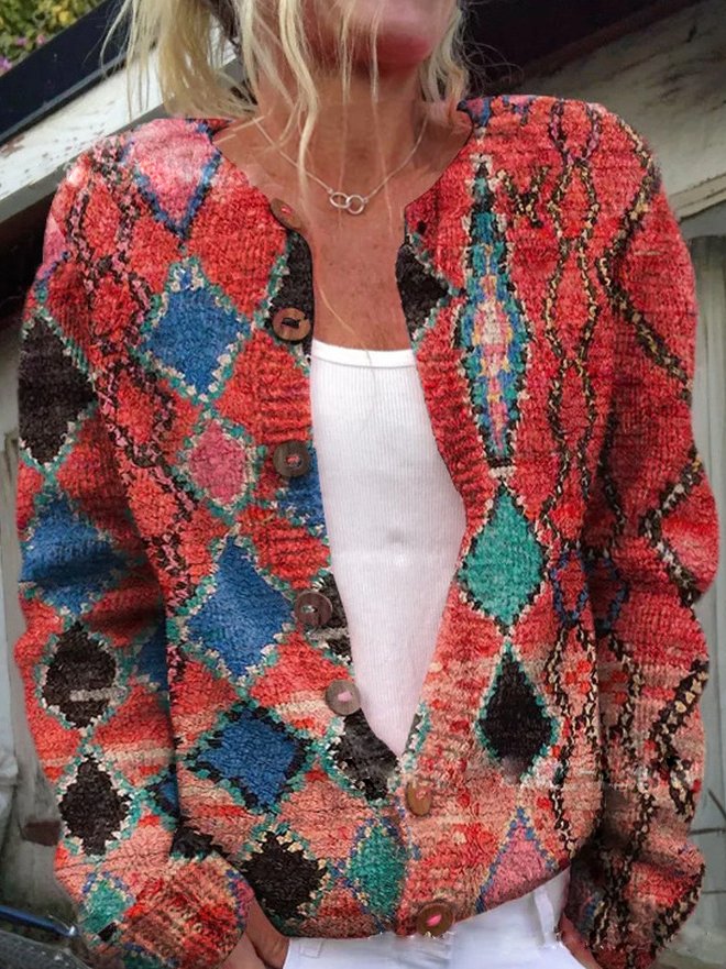 MW | Strickjacke mit floralem Muster