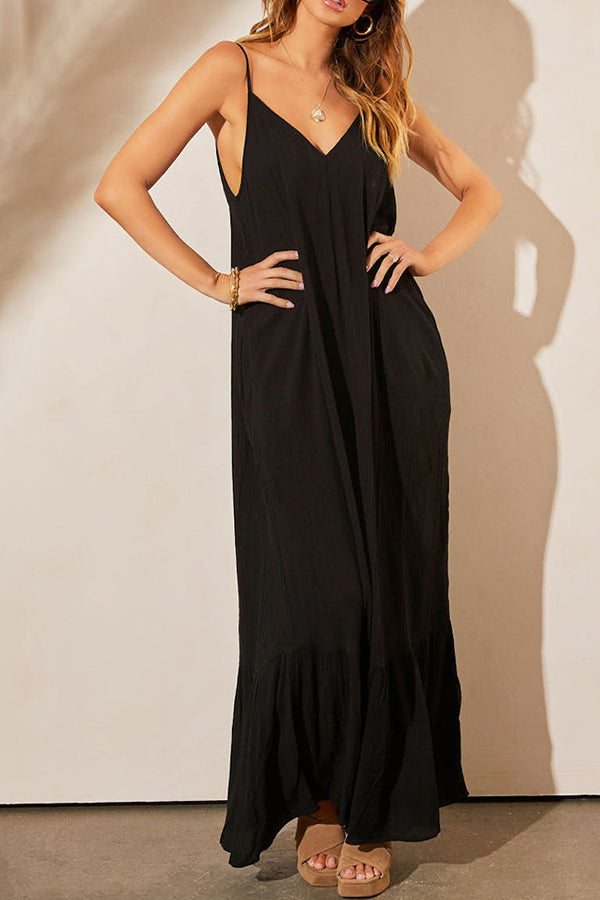 MW | KIMONIE Einfarbiges Maxikleid mit Tasche