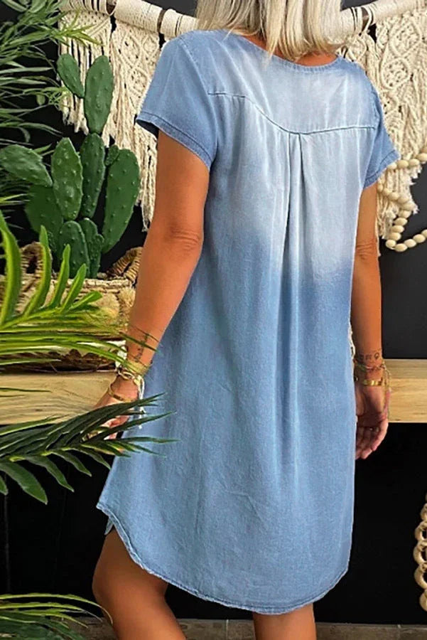 MW | Lässiges Denim-Minikleid mit kurzen Ärmeln