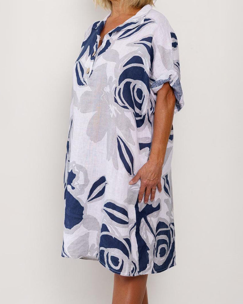 MW | Casual Baumwolle Leinen Minikleid