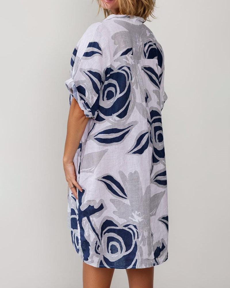 MW | Casual Baumwolle Leinen Minikleid