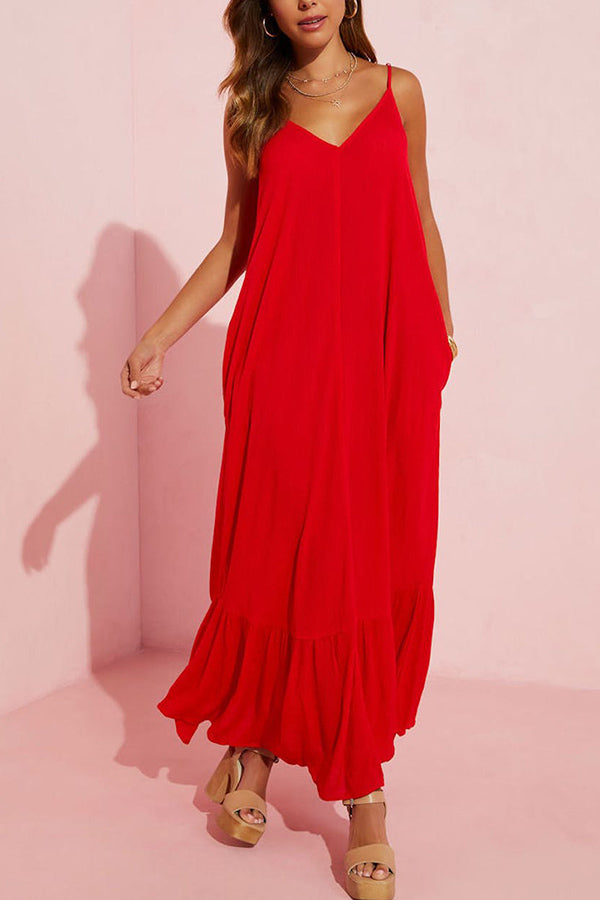 MW | KIMONIE Einfarbiges Maxikleid mit Tasche