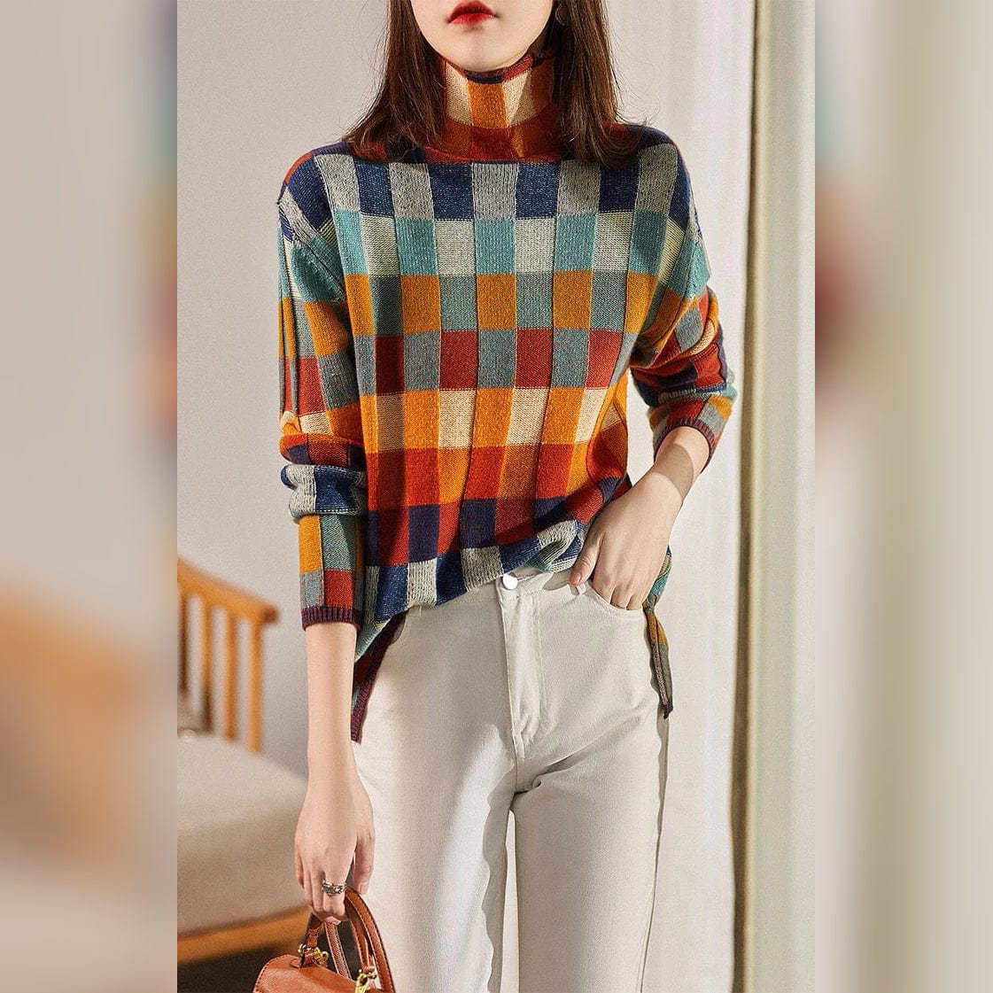 MW | Eleganter karierter Pullover