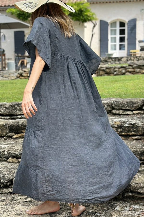 MW | MIRA Maxikleid mit V-Ausschnitt und Streifen