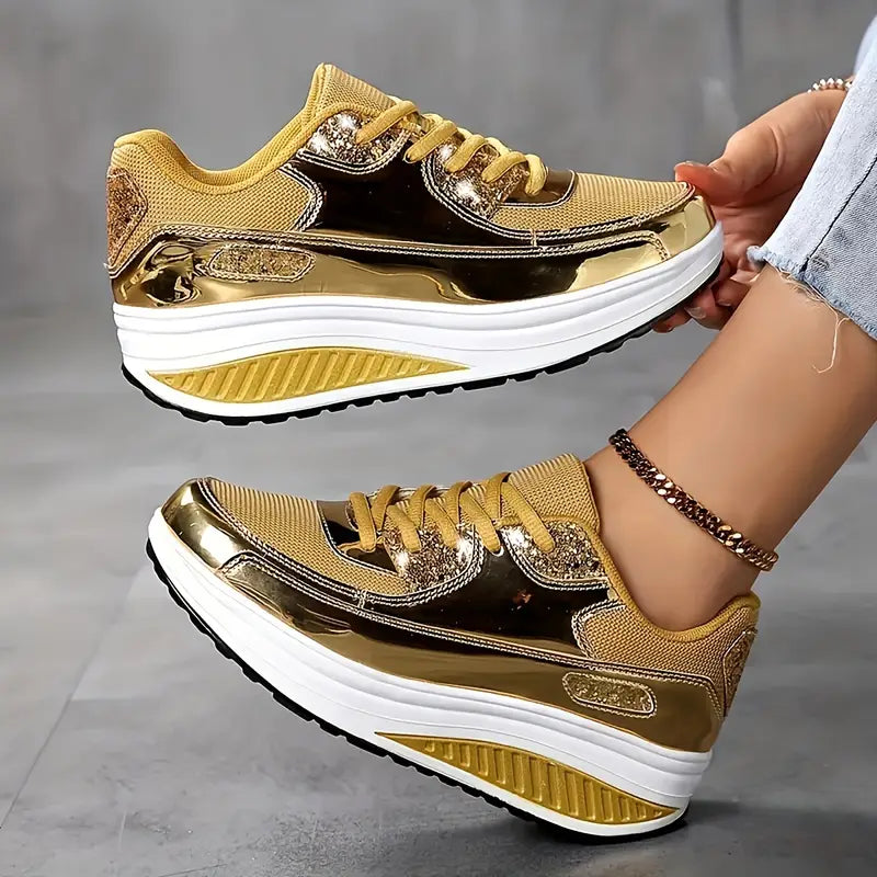 MW | Damen-Turnschuhe in Metallic-Optik