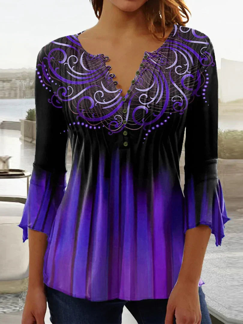 MW | Damen Top mit grafischem Blumenprint