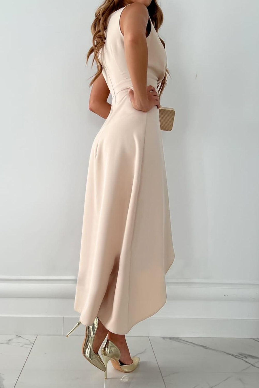 MW | Wickelkleid mit V-Ausschnitt und Seitenschlitz
