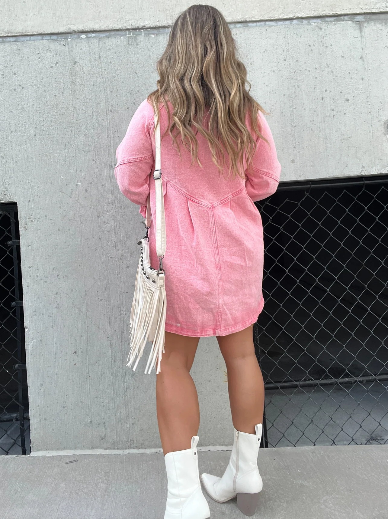 MW | Chic Umlegekragen Denim Midikleid