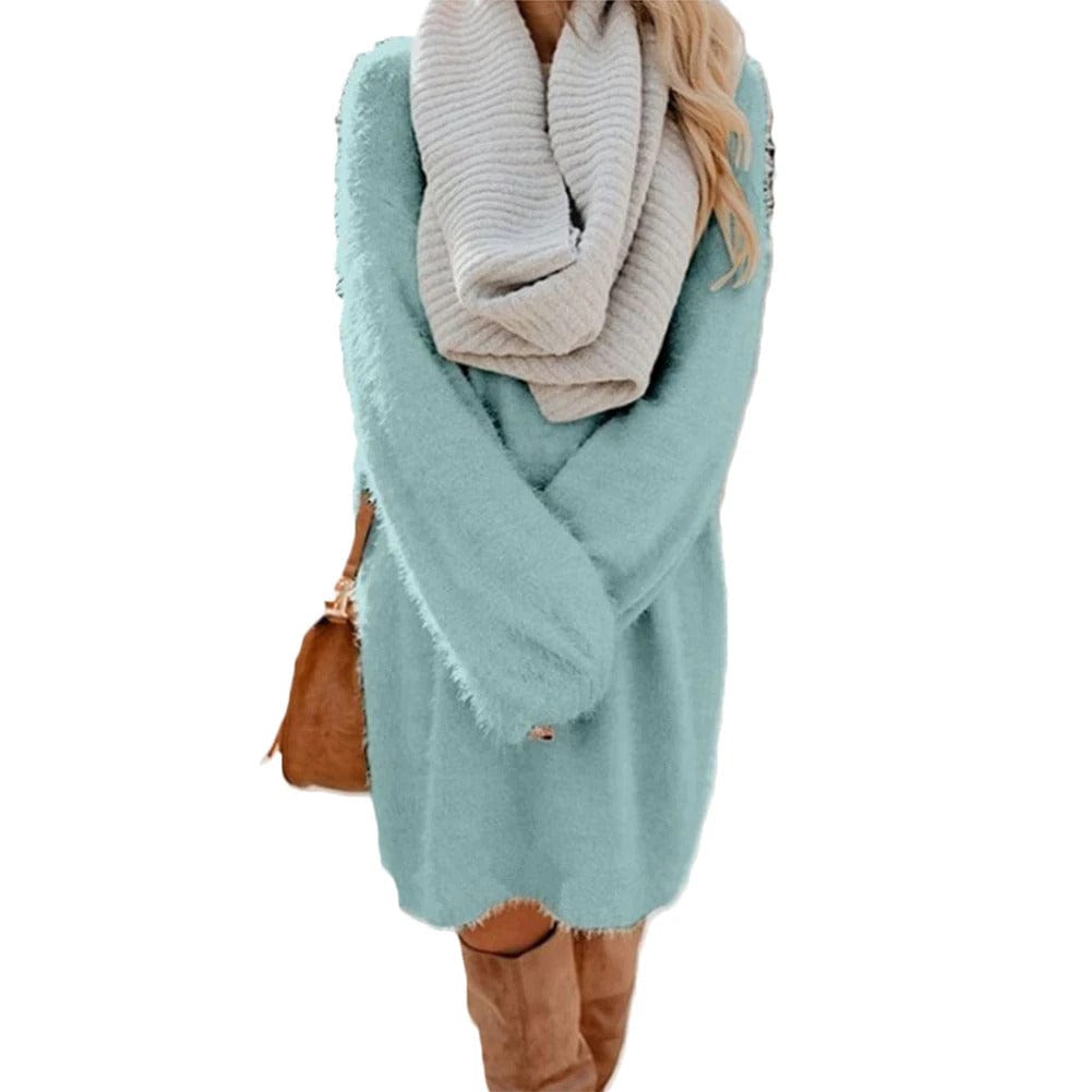 MW | Gestricktes Minikleid mit Pullover-Stil