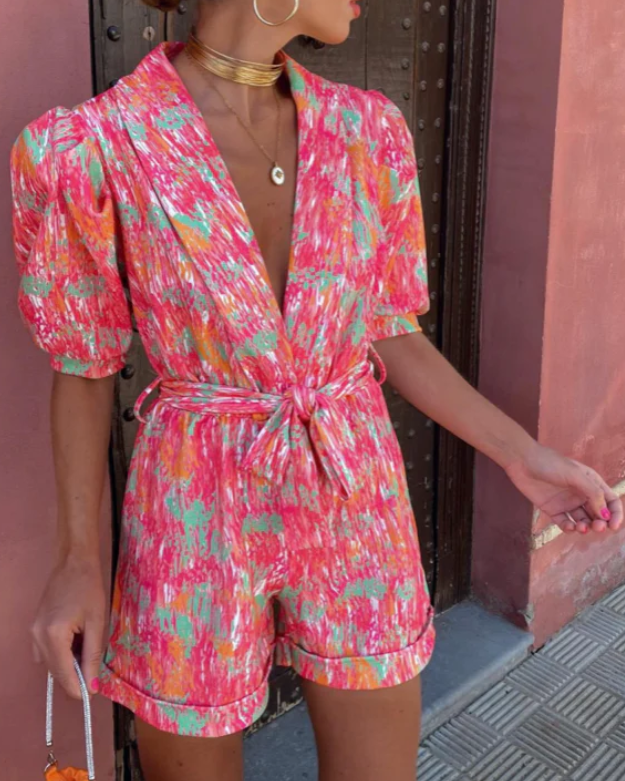 MW | Stylischer Jumpsuit mit V-Ausschnitt für Frauen