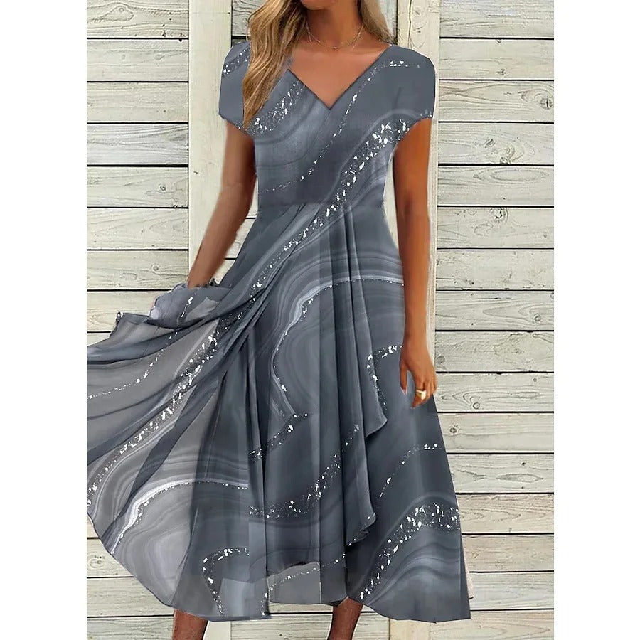 MW | Midikleid mit V-Ausschnitt