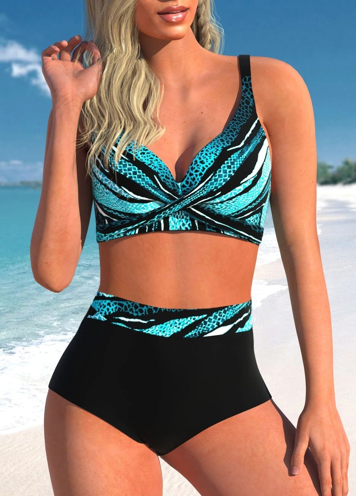 MW | Gepunkteter & gestreifter Bikini