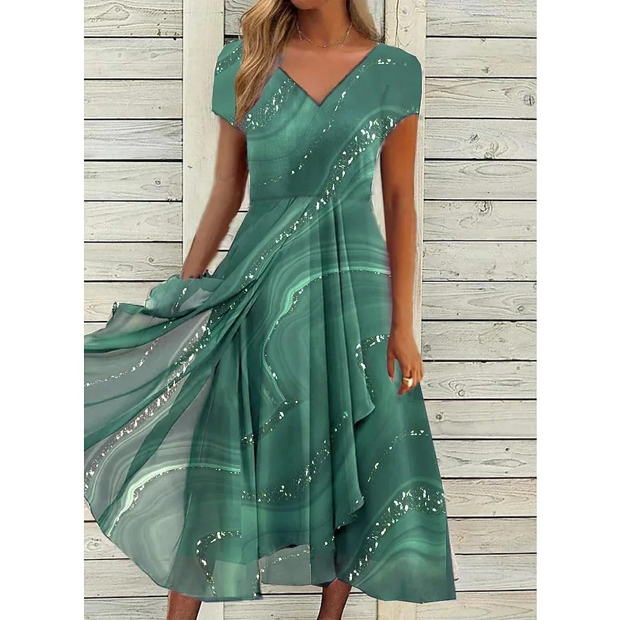 MW | Midikleid mit V-Ausschnitt