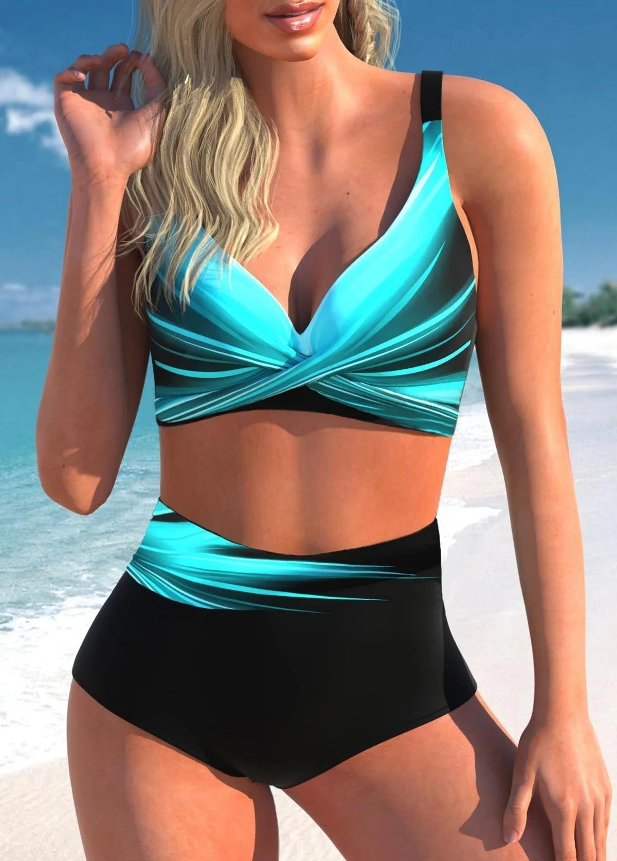MW | Gepunkteter & gestreifter Bikini